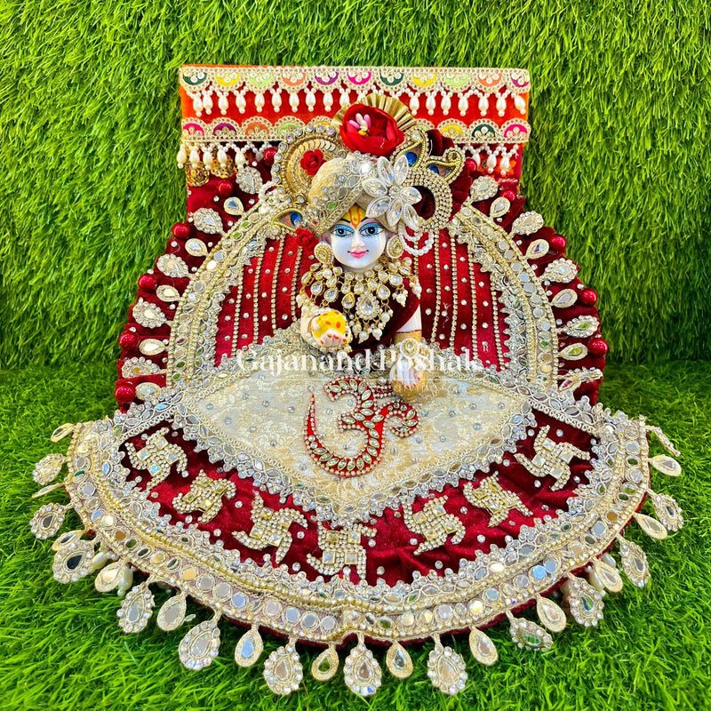 Royal Maroon Velvet Poshak for Laddu Gopal Ji