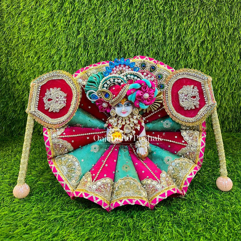 Diwali Special Velvet Poshak for Laddu Gopal Ji - full view