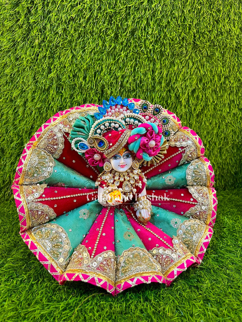 Diwali Special Velvet Laddu Gopal Poshak - front view