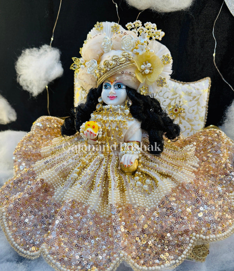 Rose Gold Sharad Poshak detailed view for Laddu Gopal Ji