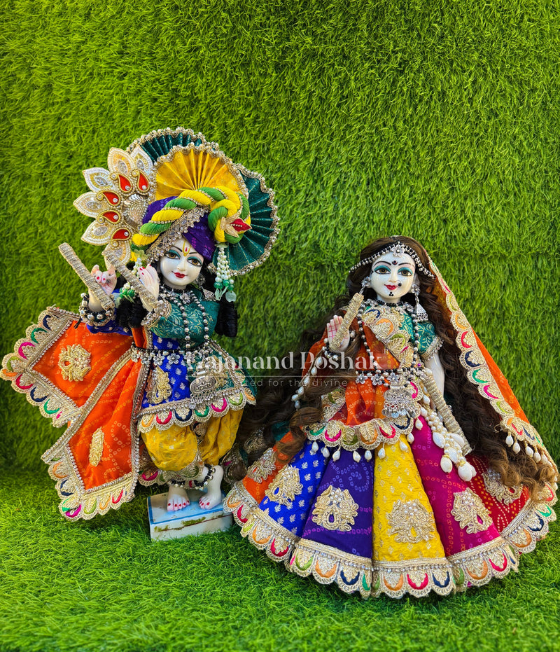 Colorful Garba Poshak for Radha Krishna Ji