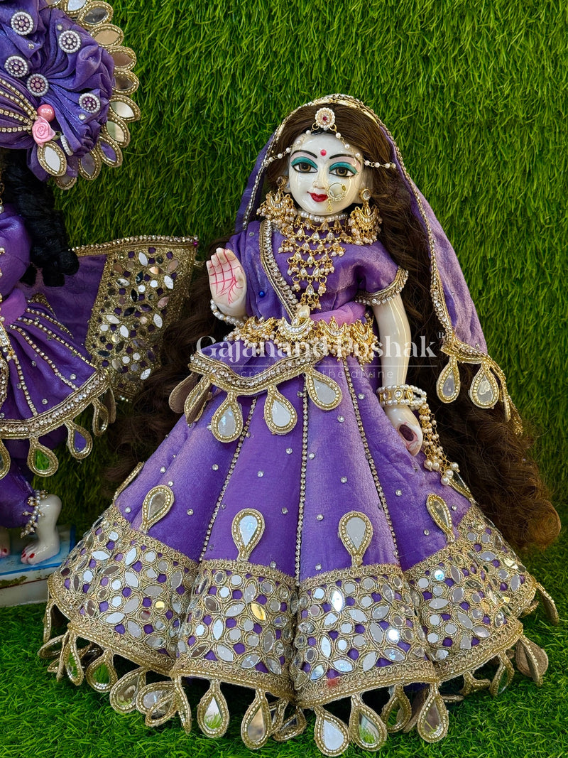 Lavender Mirror Poshak - Radha Ji lehenga and dupatta