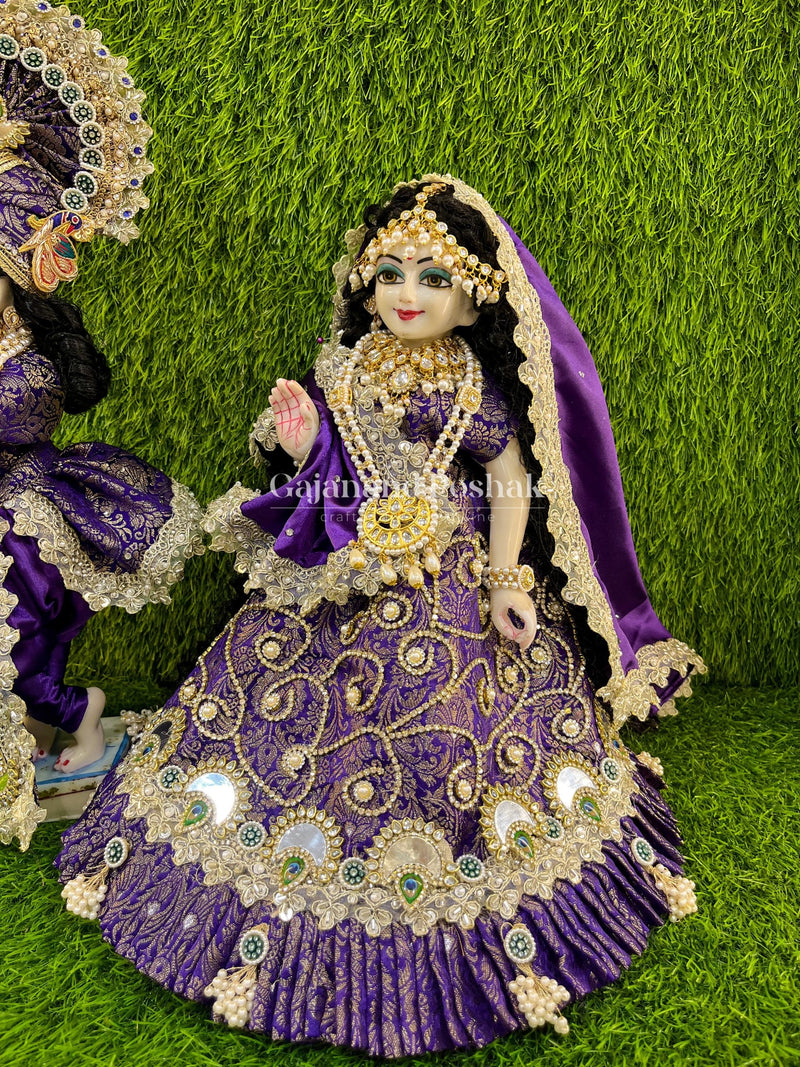 Radha Ji in Royal Purple Brocade Diwali Poshak